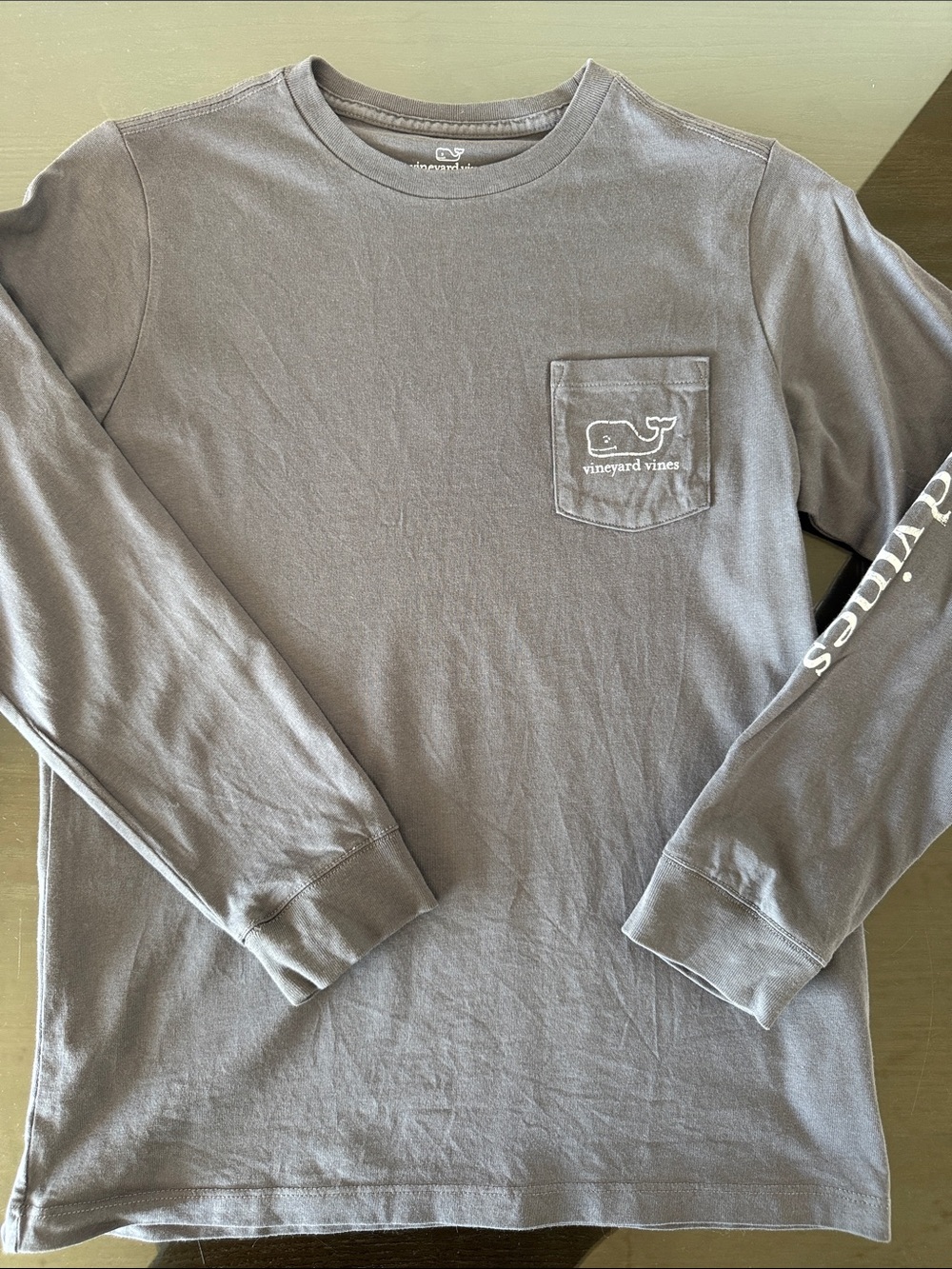 Vineyard Vines Kids  Long-Sleeve Pocket Tee — Light Gray